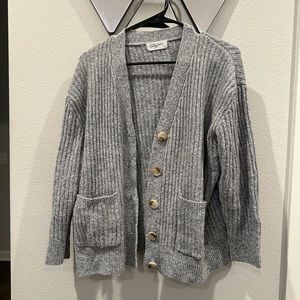 Carly Jean Los Angeles Gray Cardigan Sweater